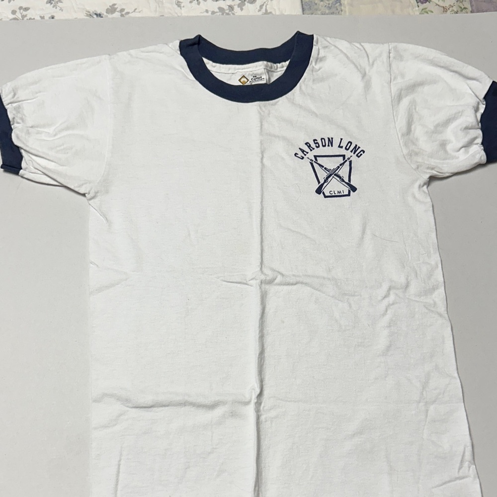 Carson Long Military Institute White and Blue Men's collectors Shirt